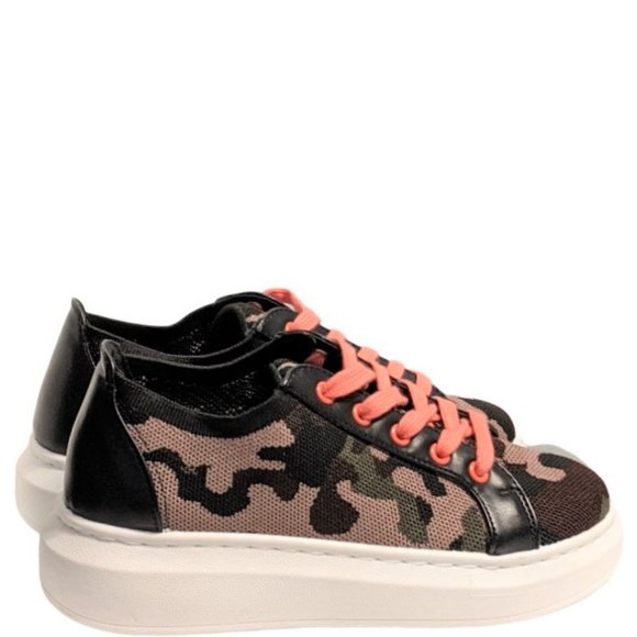 Forever 21 Brown/Green Camo Print Coral Lace-Up Sneaker Shoes New Size 8 - Picture 3 of 9
